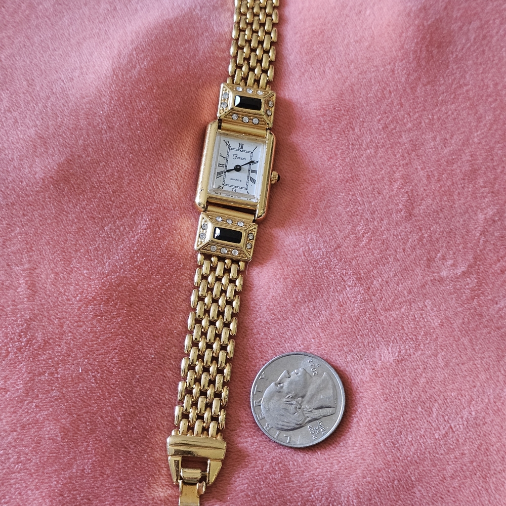 Gold and Black Women's Bracelet Watch